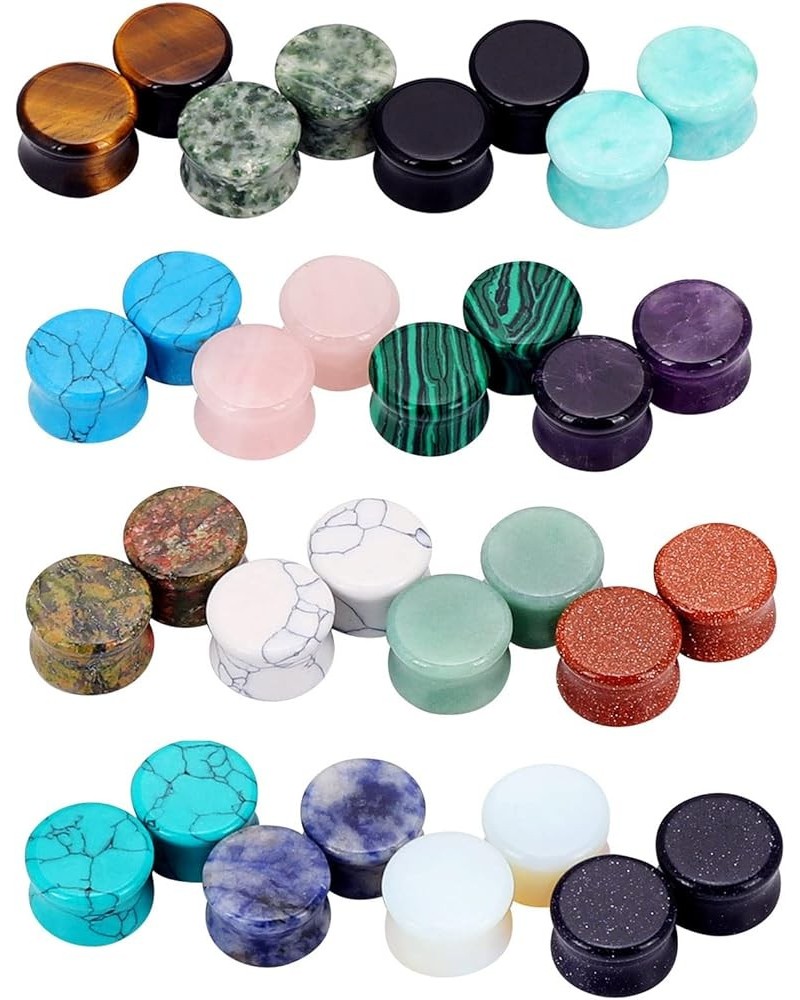 6 Pairs/16 Pairs Natural Stone Ear Plugs Saddle Plugs Ear Gauges Expander Piercing Gauge 8G to 13/16 inch 32pcs, 2g(6mm) $11....