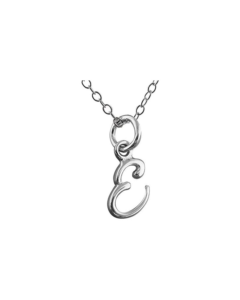 Sterling Silver Tiny Initial Letter Necklace for Women E $10.25 Necklaces