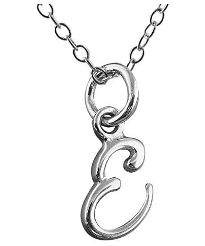 Sterling Silver Tiny Initial Letter Necklace for Women E $10.25 Necklaces