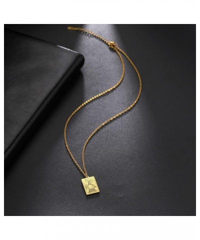 Stainless Steel Tarot Cards Necklace Vintage Tarot Jewelry Good Luck Amulet Pendants for Women Gold-THE TOWER $8.66 Necklaces