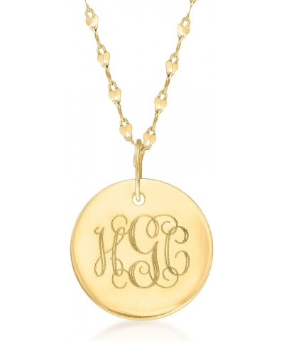 Italian 14kt Yellow Gold Personalized Disc Necklace 16-inch (Plain) $135.00 Necklaces