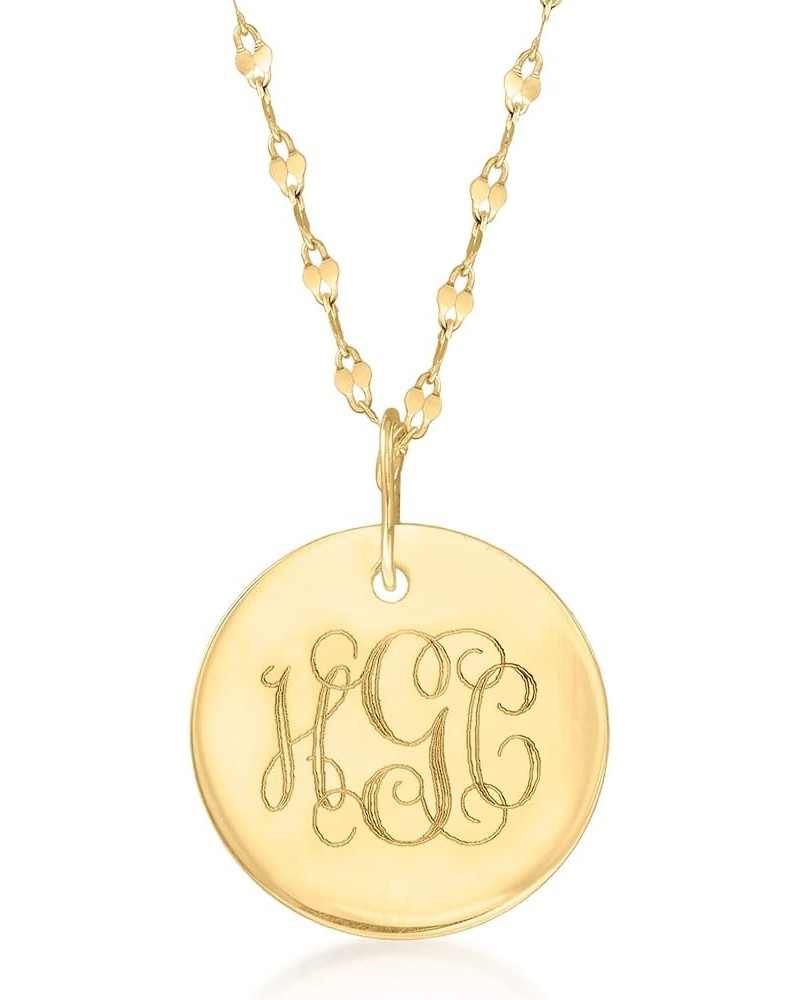 Italian 14kt Yellow Gold Personalized Disc Necklace 16-inch (Plain) $135.00 Necklaces