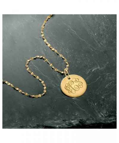 Italian 14kt Yellow Gold Personalized Disc Necklace 16-inch (Plain) $135.00 Necklaces