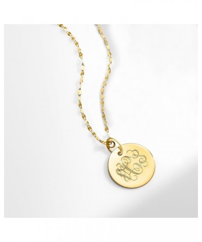 Italian 14kt Yellow Gold Personalized Disc Necklace 16-inch (Plain) $135.00 Necklaces