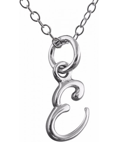 Sterling Silver Tiny Initial Letter Necklace for Women E $10.25 Necklaces