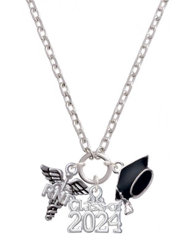 Silvertone Nurse Caduceus - Silvertone Class of 2024 Graduation Zoey Necklace, 28 RNP $17.20 Necklaces