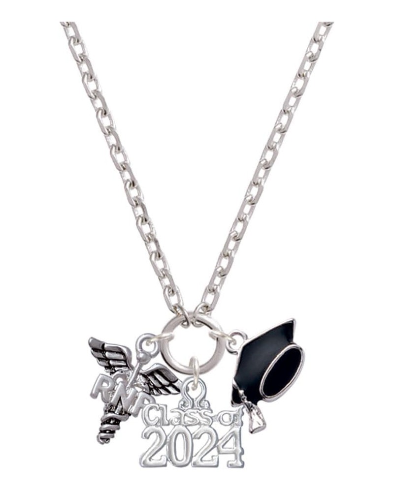 Silvertone Nurse Caduceus - Silvertone Class of 2024 Graduation Zoey Necklace, 28 RNP $17.20 Necklaces