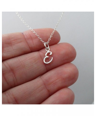 Sterling Silver Tiny Initial Letter Necklace for Women E $10.25 Necklaces