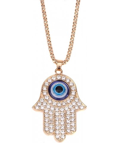 14K Gold Plated Evil Eye Hamsa Hand Pendant Necklace Set Crystal CZ for Women Men Protection Lucky Amulet Jewelry Gold $5.89 ...