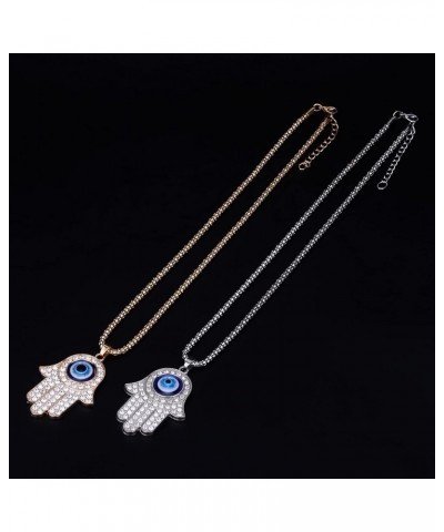 14K Gold Plated Evil Eye Hamsa Hand Pendant Necklace Set Crystal CZ for Women Men Protection Lucky Amulet Jewelry Gold $5.89 ...