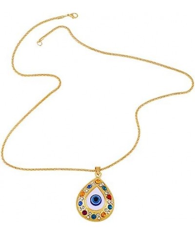 14K Gold Plated Evil Eye Hamsa Hand Pendant Necklace Set Crystal CZ for Women Men Protection Lucky Amulet Jewelry Gold $5.89 ...