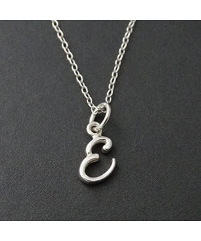 Sterling Silver Tiny Initial Letter Necklace for Women E $10.25 Necklaces