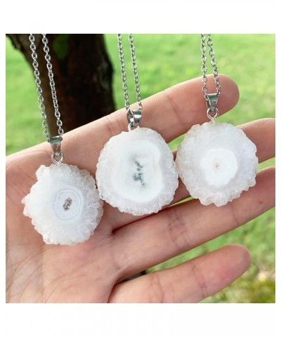 Solar Quartz Natural Healing Crystal Rough Stone Pendant Necklace $10.07 Necklaces