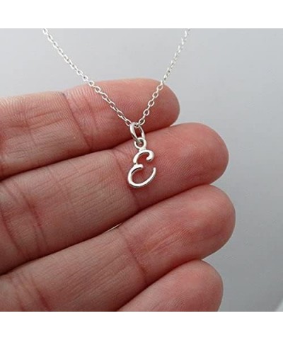 Sterling Silver Tiny Initial Letter Necklace for Women E $10.25 Necklaces