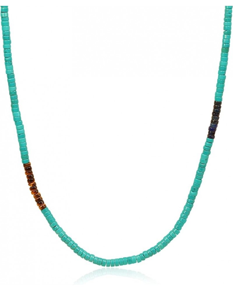 Mens Womens Heishi Genuine Stone Beaded Necklace 20" Synthetic Turquoise $13.86 Necklaces