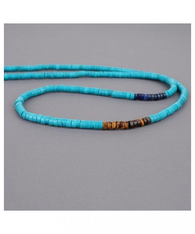 Mens Womens Heishi Genuine Stone Beaded Necklace 20" Synthetic Turquoise $13.86 Necklaces