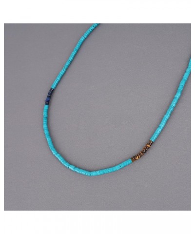 Mens Womens Heishi Genuine Stone Beaded Necklace 20" Synthetic Turquoise $13.86 Necklaces