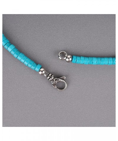 Mens Womens Heishi Genuine Stone Beaded Necklace 20" Synthetic Turquoise $13.86 Necklaces