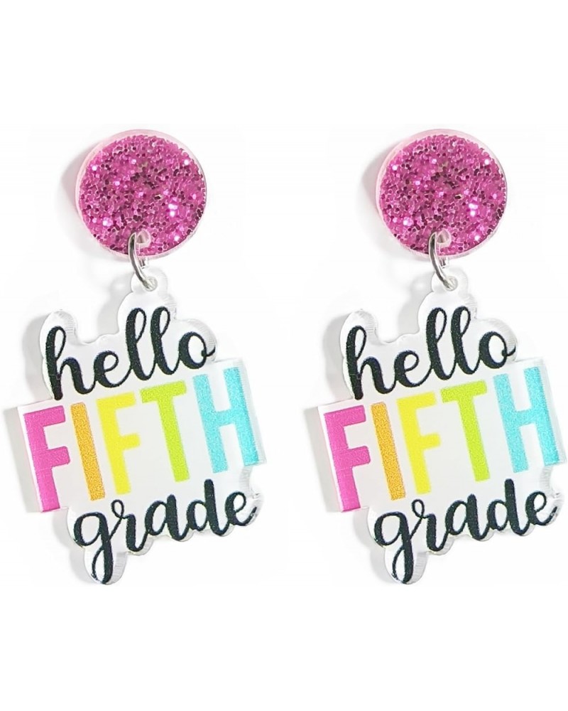 Colorful Resin Acrylic Teacher Student Dangle Earrings 2023 Back to School Earrings for Women Girls Jewelryr First Day of Sch...