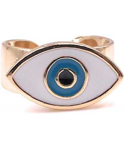 18K Gold Plated Evil Eye Enamel Ring Adjustable for Women $10.75 Rings