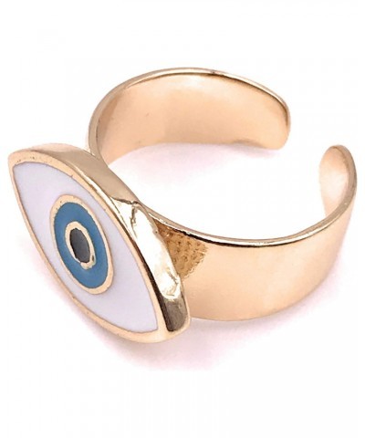 18K Gold Plated Evil Eye Enamel Ring Adjustable for Women $10.75 Rings