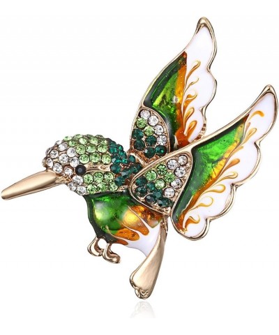 Colorful Crystal Zircon Hummingbird Animal Brooch, Fashion Colored Bird Brooch Pin for Woman Green $7.64 Brooches & Pins