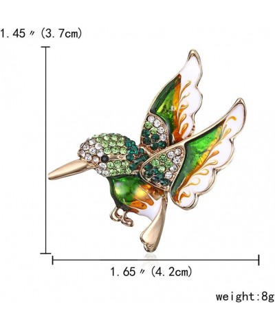 Colorful Crystal Zircon Hummingbird Animal Brooch, Fashion Colored Bird Brooch Pin for Woman Green $7.64 Brooches & Pins