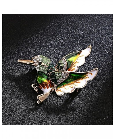 Colorful Crystal Zircon Hummingbird Animal Brooch, Fashion Colored Bird Brooch Pin for Woman Green $7.64 Brooches & Pins