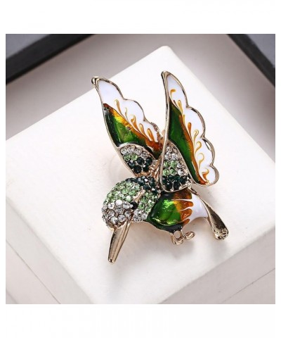 Colorful Crystal Zircon Hummingbird Animal Brooch, Fashion Colored Bird Brooch Pin for Woman Green $7.64 Brooches & Pins