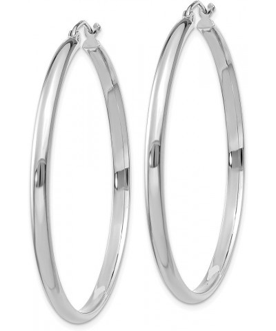 2.75mm Classic Polished Hoop Earrings in Real 14k White Gold 42mm $67.62 Earrings