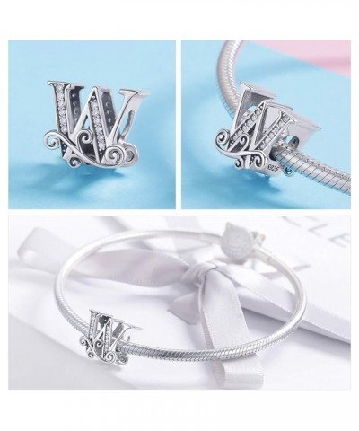 Solid 925 Sterling Silver Letter Initial A-Z Charm Pandora European Bracelet Necklace Women Girl Jewelry Gift W $10.03 Bracelets