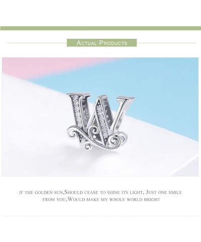 Solid 925 Sterling Silver Letter Initial A-Z Charm Pandora European Bracelet Necklace Women Girl Jewelry Gift W $10.03 Bracelets