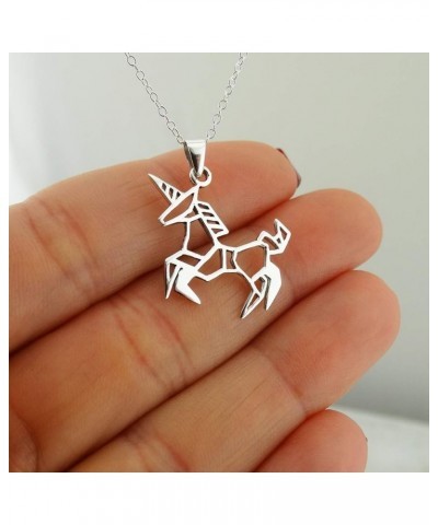 Dainty Origami Animal Pendant Necklaces UNICORN $15.68 Necklaces