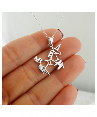 Dainty Origami Animal Pendant Necklaces UNICORN $15.68 Necklaces