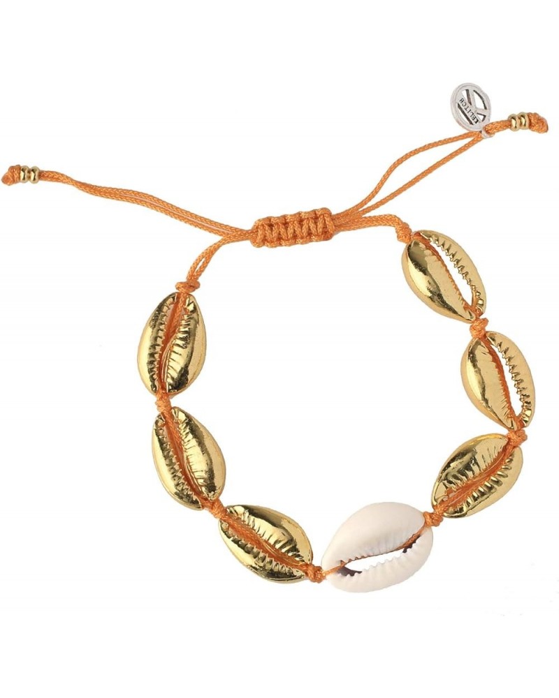 Gold Shell Charm Bracelet Handmade Bohemia Cowry Bracelets Women Classic Wrap Bracelets Gold 11L $9.79 Bracelets