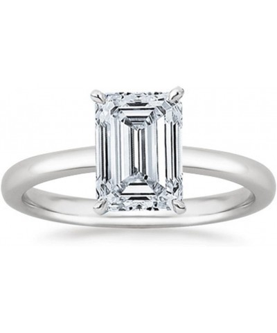 1-5 Carat Lab Grown Solitaire Emerald Cut IGI CERTIFIED Diamond Engagement Ring (1-5 Ct,H-I Color VS1-VS2 Clarity) 7.25 Plati...