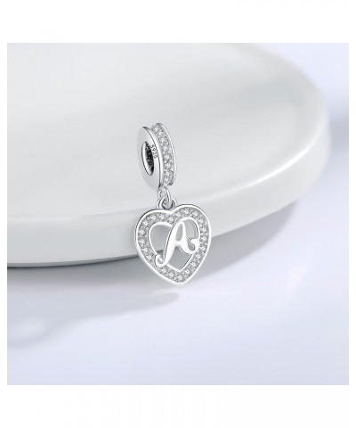 925 Sterling Silver Letter Charms A~Z Alphabet Charm Letter Beads fit Pandora European Bracelets fit Wife Daughter Mom Christ...