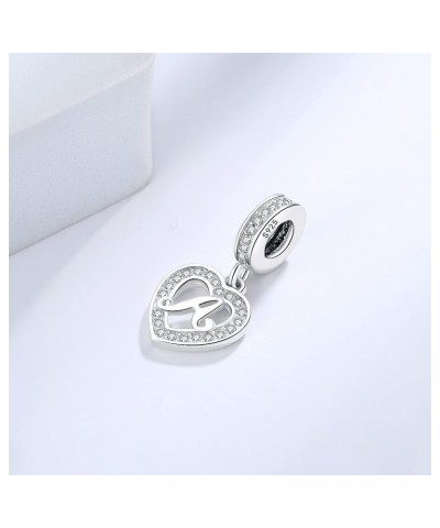 925 Sterling Silver Letter Charms A~Z Alphabet Charm Letter Beads fit Pandora European Bracelets fit Wife Daughter Mom Christ...