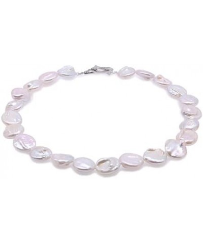 Necklace Single-Strand 16-17mm White Freshwater Cultured Coin Baroque Pearl Necklace for Women 18.5 $14.35 Necklaces