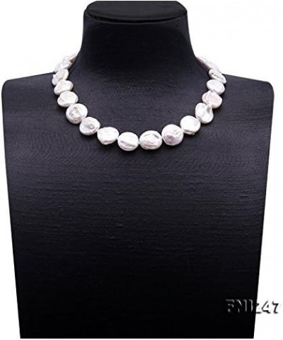 Necklace Single-Strand 16-17mm White Freshwater Cultured Coin Baroque Pearl Necklace for Women 18.5 $14.35 Necklaces