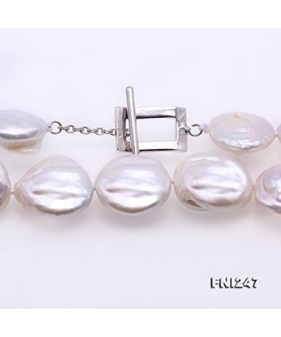 Necklace Single-Strand 16-17mm White Freshwater Cultured Coin Baroque Pearl Necklace for Women 18.5 $14.35 Necklaces