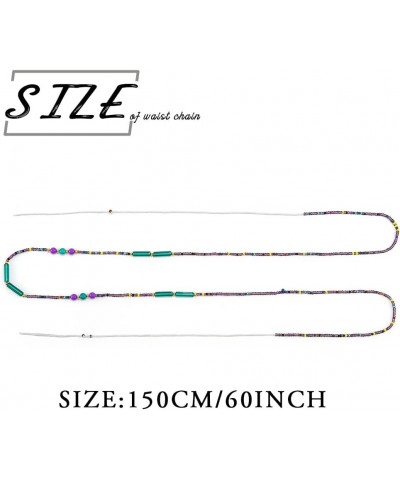 50inch African Waist Beads Tie-on Beaded Waist Chain Belly Beads Body Jewelry for Women and Girls YZA-G2 $7.27 Body Jewelry