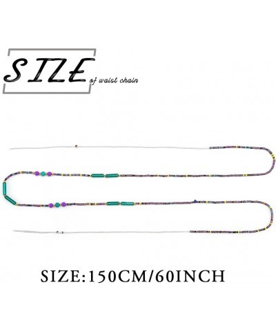 50inch African Waist Beads Tie-on Beaded Waist Chain Belly Beads Body Jewelry for Women and Girls YZA-G2 $7.27 Body Jewelry