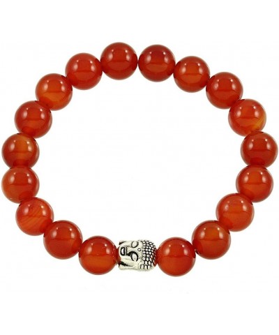 Buddha Energy Natural Stone Stretch Bracelet Red Agate $8.54 Bracelets