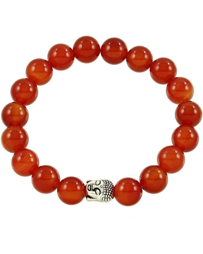 Buddha Energy Natural Stone Stretch Bracelet Red Agate $8.54 Bracelets