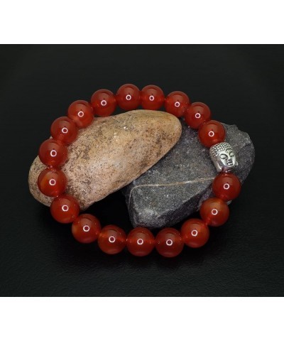 Buddha Energy Natural Stone Stretch Bracelet Red Agate $8.54 Bracelets