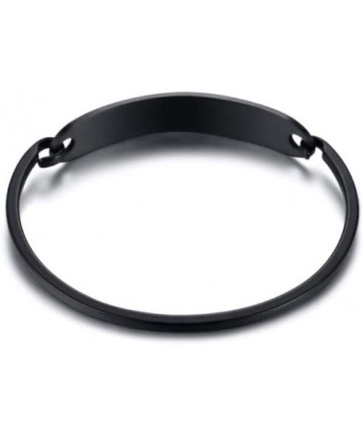 Free Custom Engraving Stainless Steel Catch Hook Oval Fit Medical Alert ID Bangle Bracelet Black-65mm seizures $10.07 Bracelets