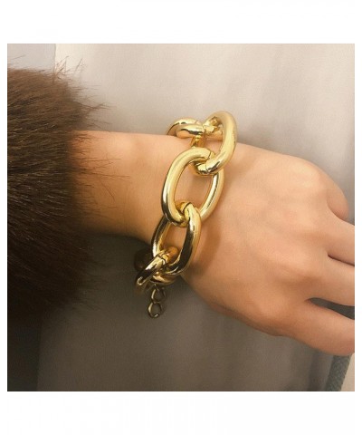 Chunky Gold Bracelets for Women Thick Paperclip Bracelet Link Chain Bracelet for Teen Girls Gold $7.97 Bracelets