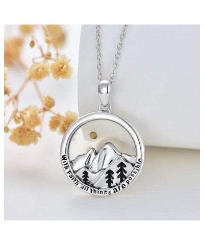 Mustard Seed Faith Necklace 925 Sterling Silver Faith Move Mountains Pendant Christian Jewelry for Women Girls B-silver-circl...