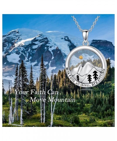 Mustard Seed Faith Necklace 925 Sterling Silver Faith Move Mountains Pendant Christian Jewelry for Women Girls B-silver-circl...